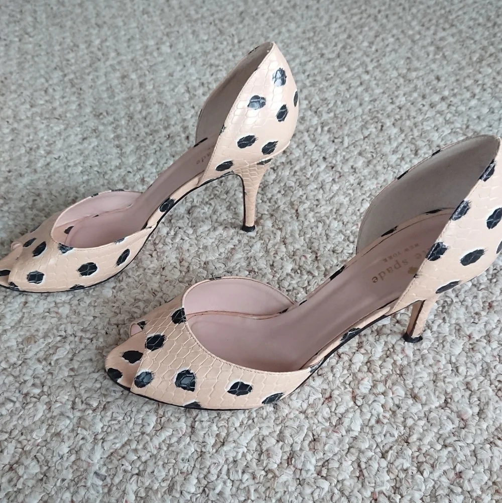 Kate Spade Lula d'Orsay pumps in a spotted snake-embossed pattern size 7.5 - Picture 5 of 12